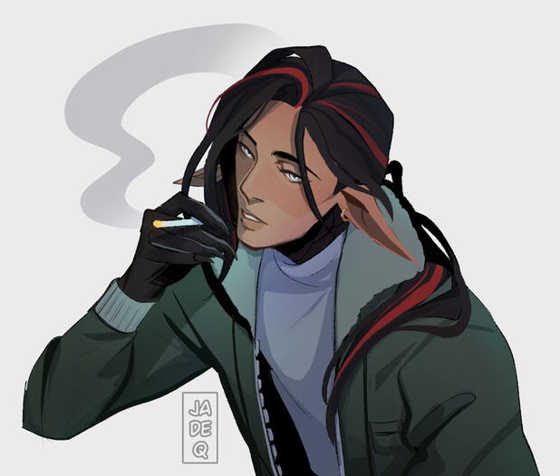 Half body with white background