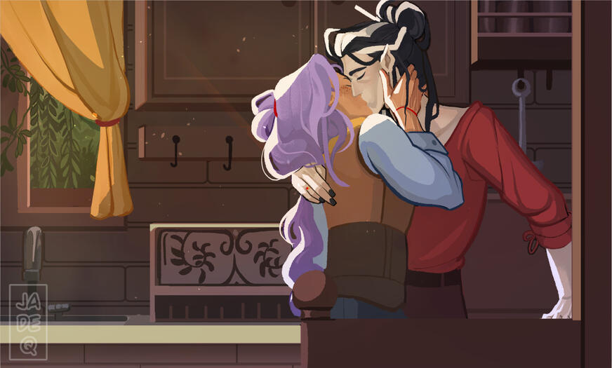 2 half body with a scene background