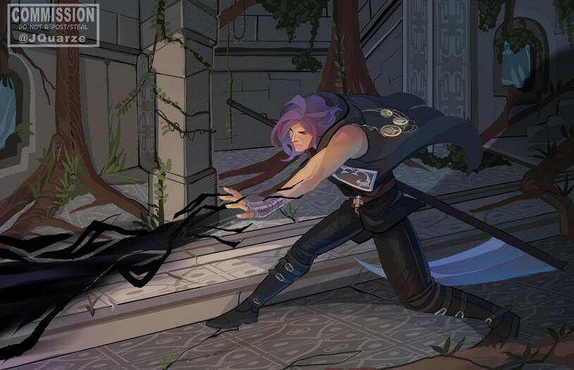 Full body with a scene background